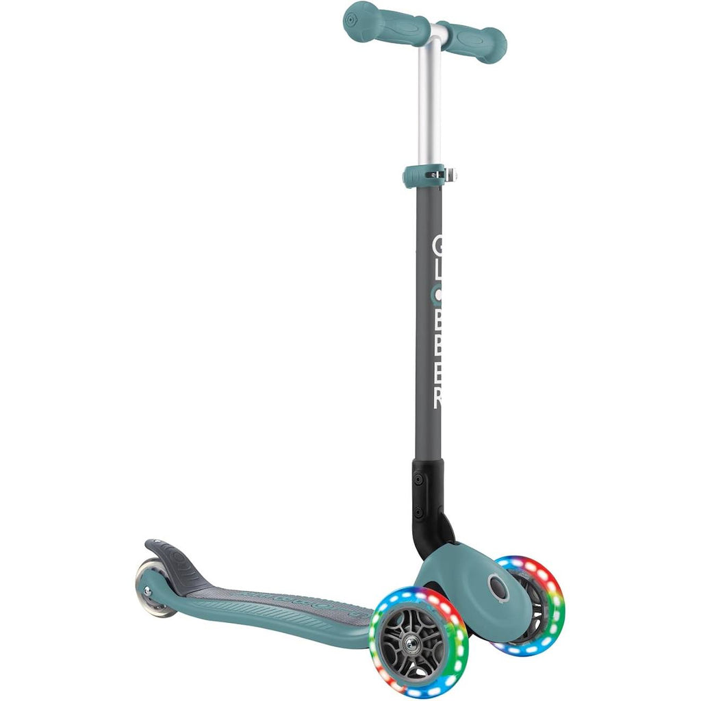 Trottinette primo - 120/80 mm, abec 5, 3 roues, réglable, roues LED bleu