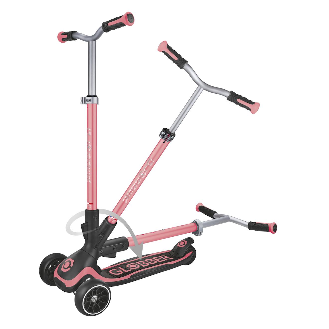 Trottinette ultimum 3 roues évolutive rose corail