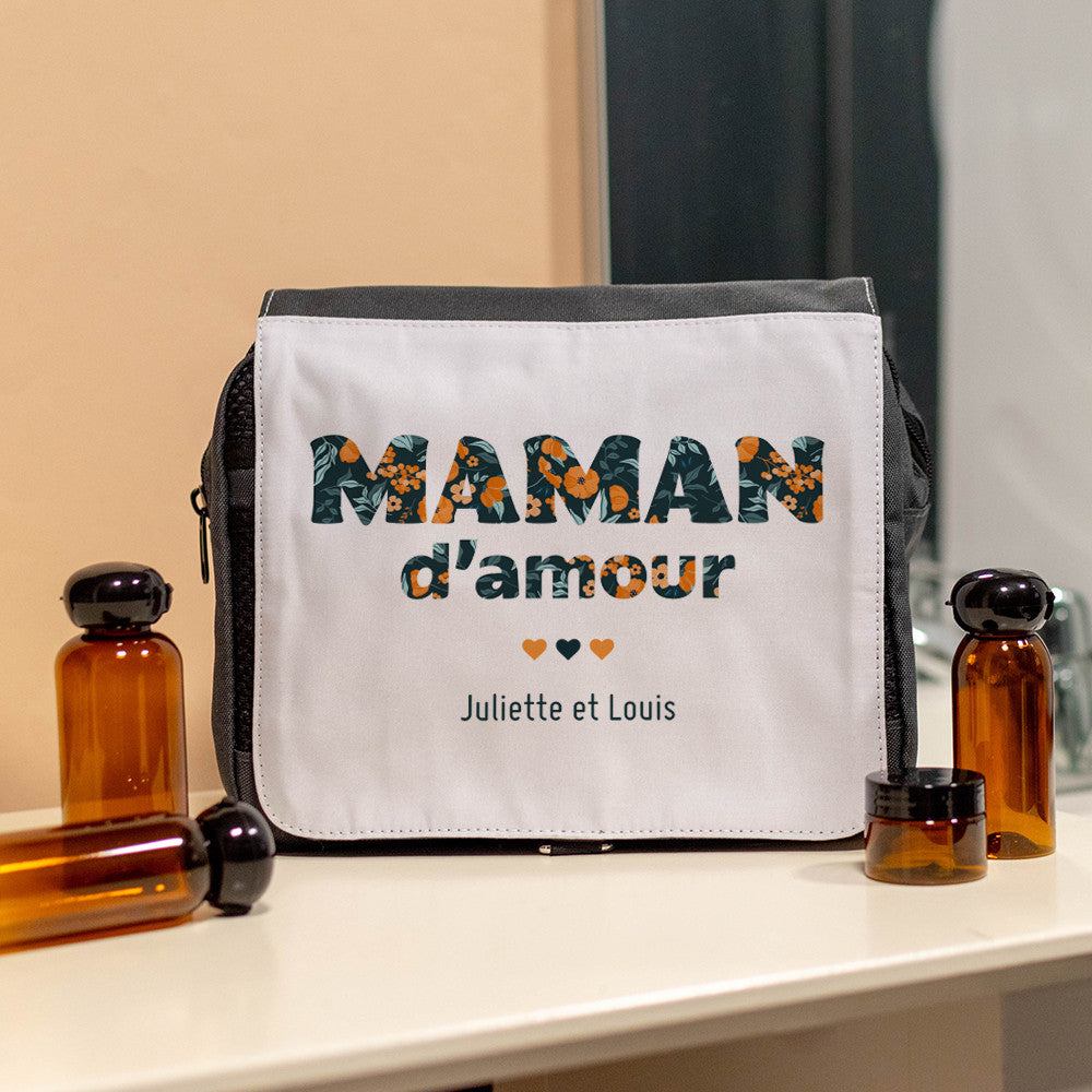 Trousse de Toilette Maman d'Amour à Personnaliser - Trousse de Toilette Personnalisée