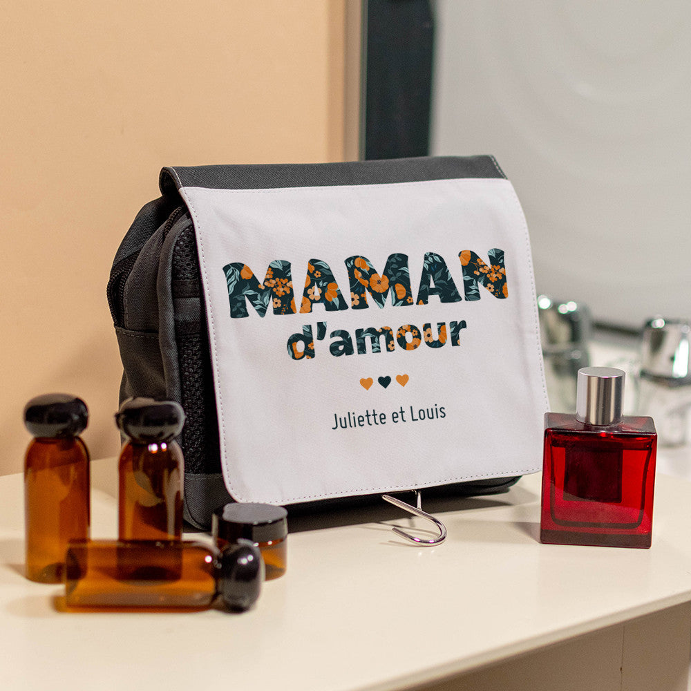 Trousse de Toilette Maman d'Amour à Personnaliser - Trousse de Toilette Personnalisée
