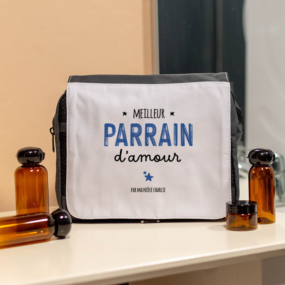 Trousse de Toilette Parrain à Personnaliser - Trousse de Toilette Personnalisée