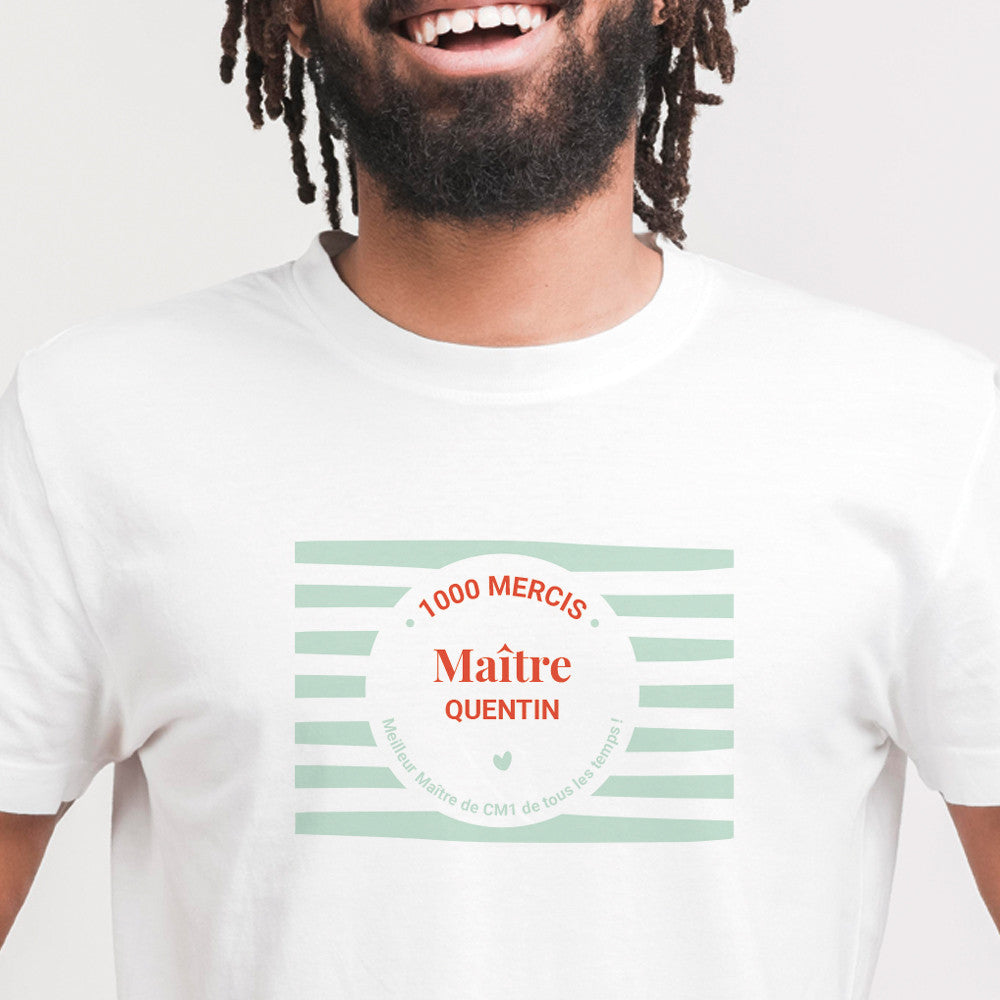T-shirt Maître.sse en Or à Personnaliser - T-Shirt Personnalisé
