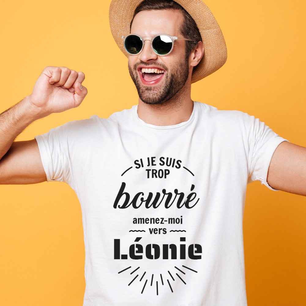 T-shirt "Si je suis bourré amenez-moi vers" à Personnaliser - T-Shirt Personnalisé