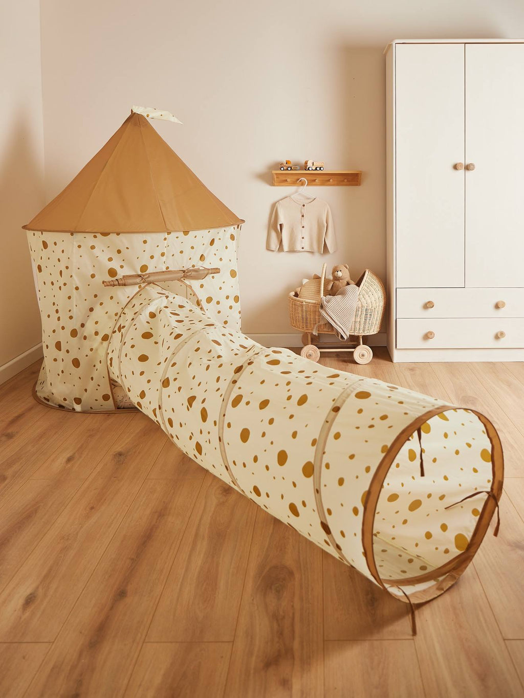 Tunnel de jeu pop-up - vintage flowers dots