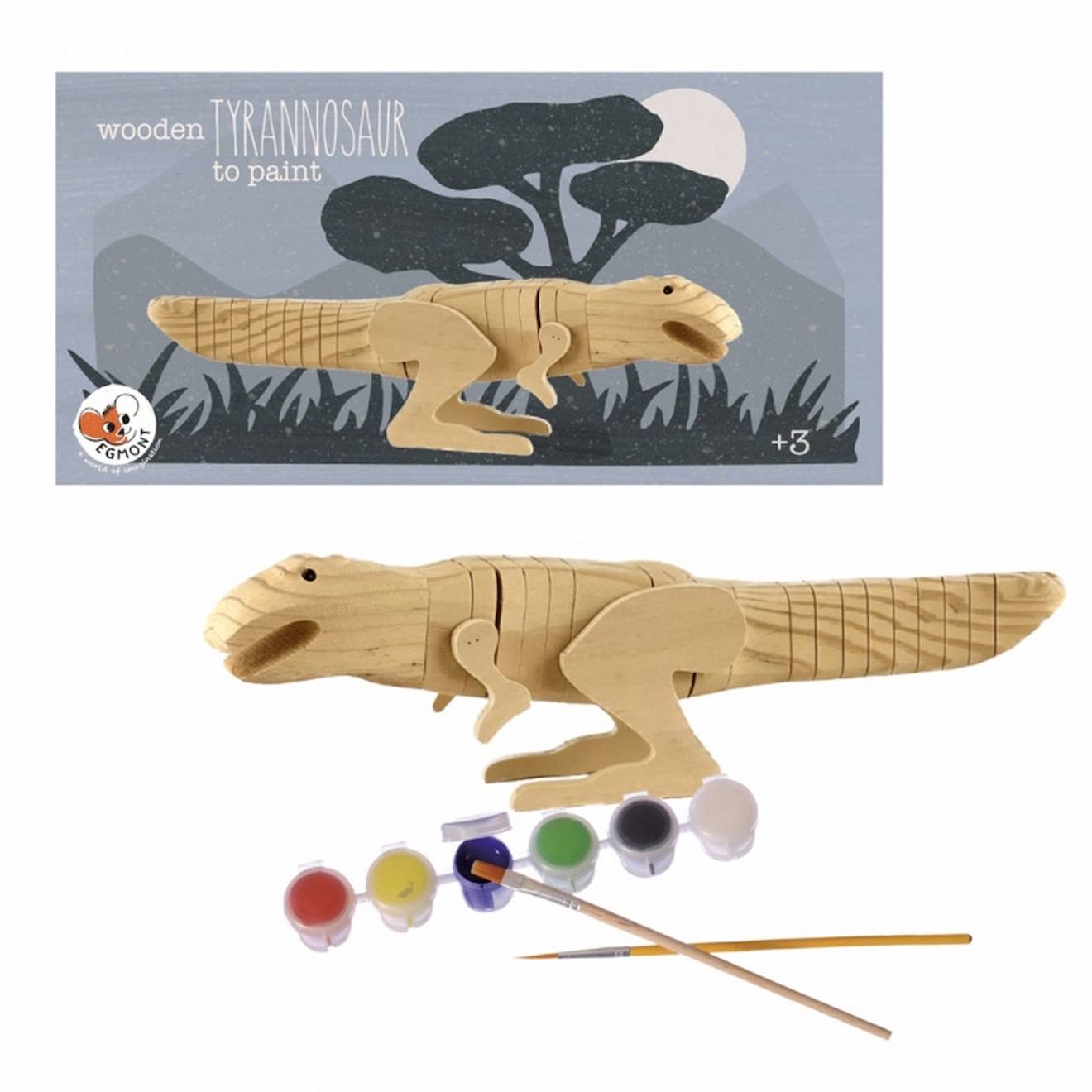 Tyranosaure en bois à peindre multi-coloured