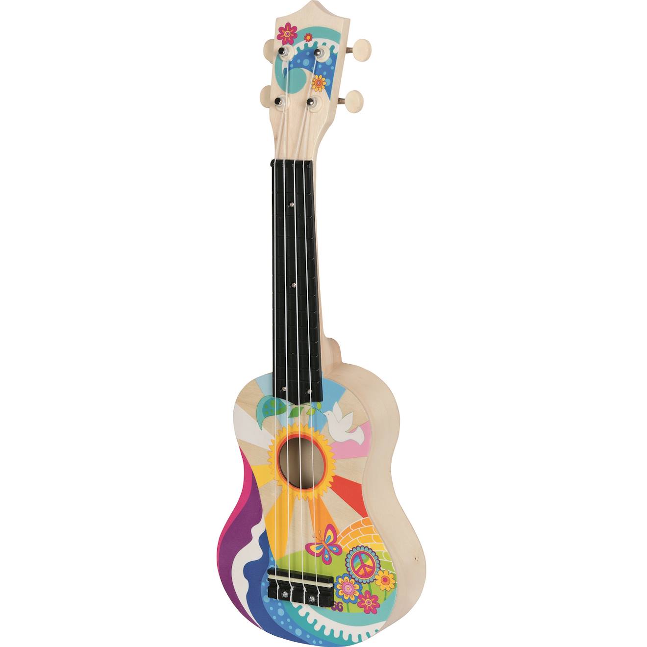 Ukulélé flower power beige