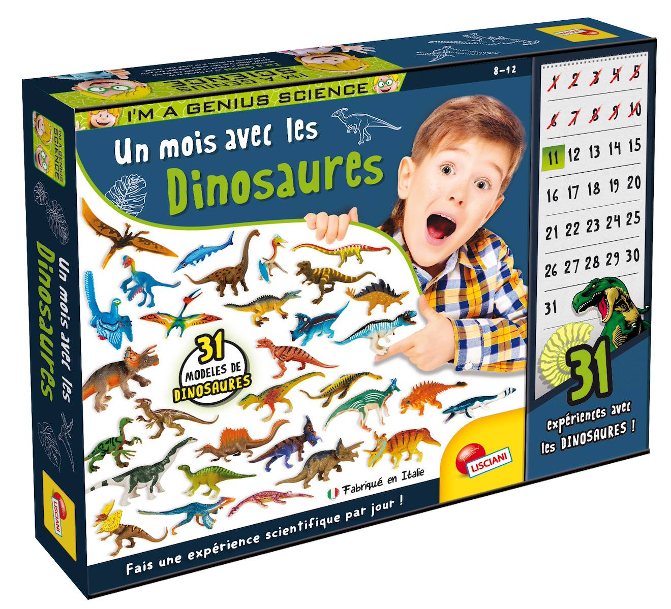Un mois avec les dinosaures expériences scientifiques - 31 figurines & fiches - kit découverte i'm a genius multicolore