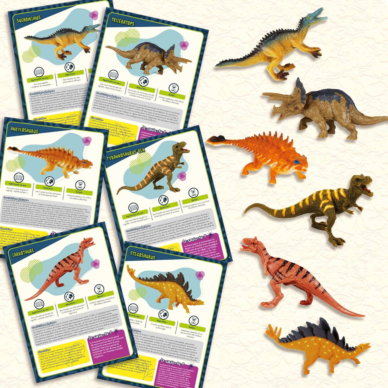 Un mois avec les dinosaures expériences scientifiques - 31 figurines & fiches - kit découverte i'm a genius multicolore
