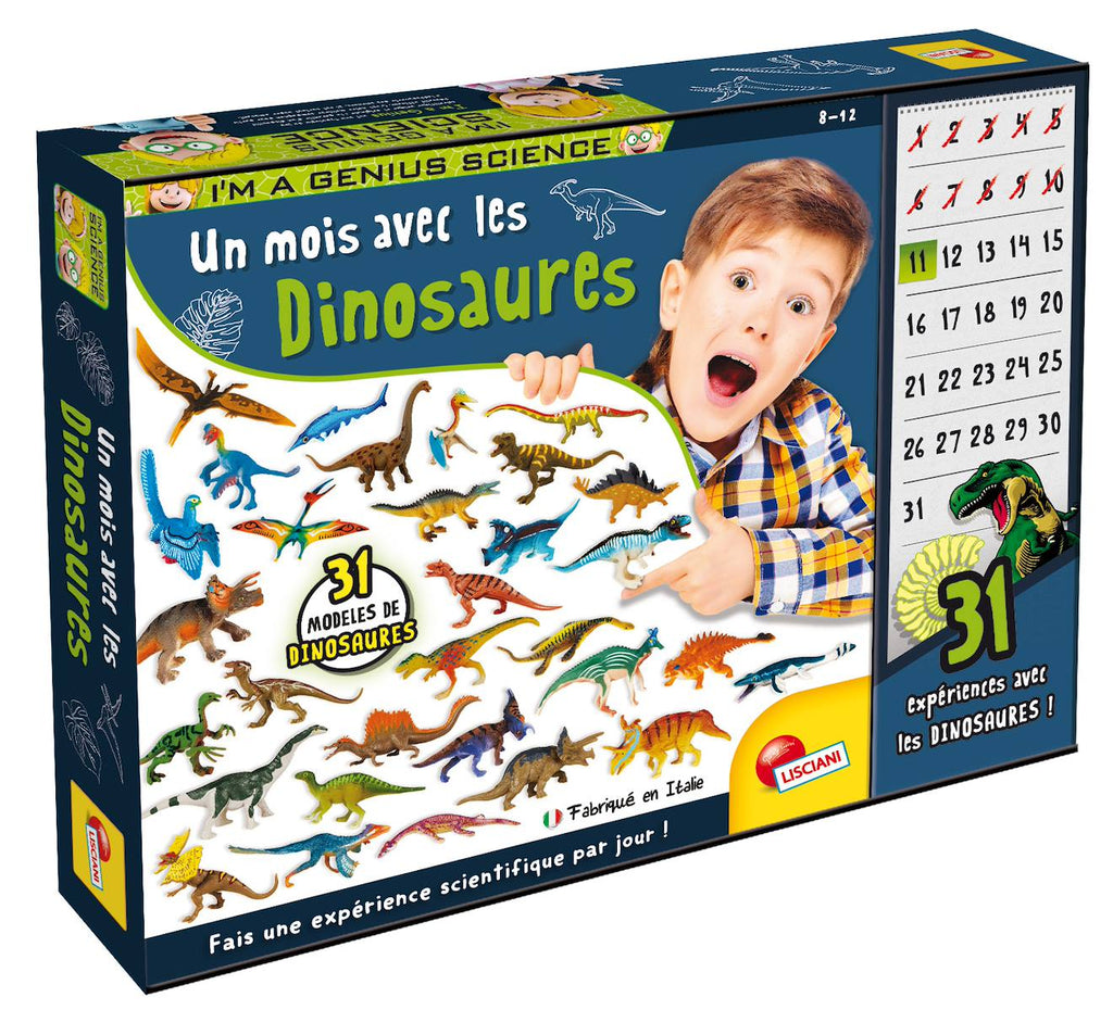 Un mois avec les dinosaures expériences scientifiques - 31 figurines & fiches - kit découverte i'm a genius multicolore