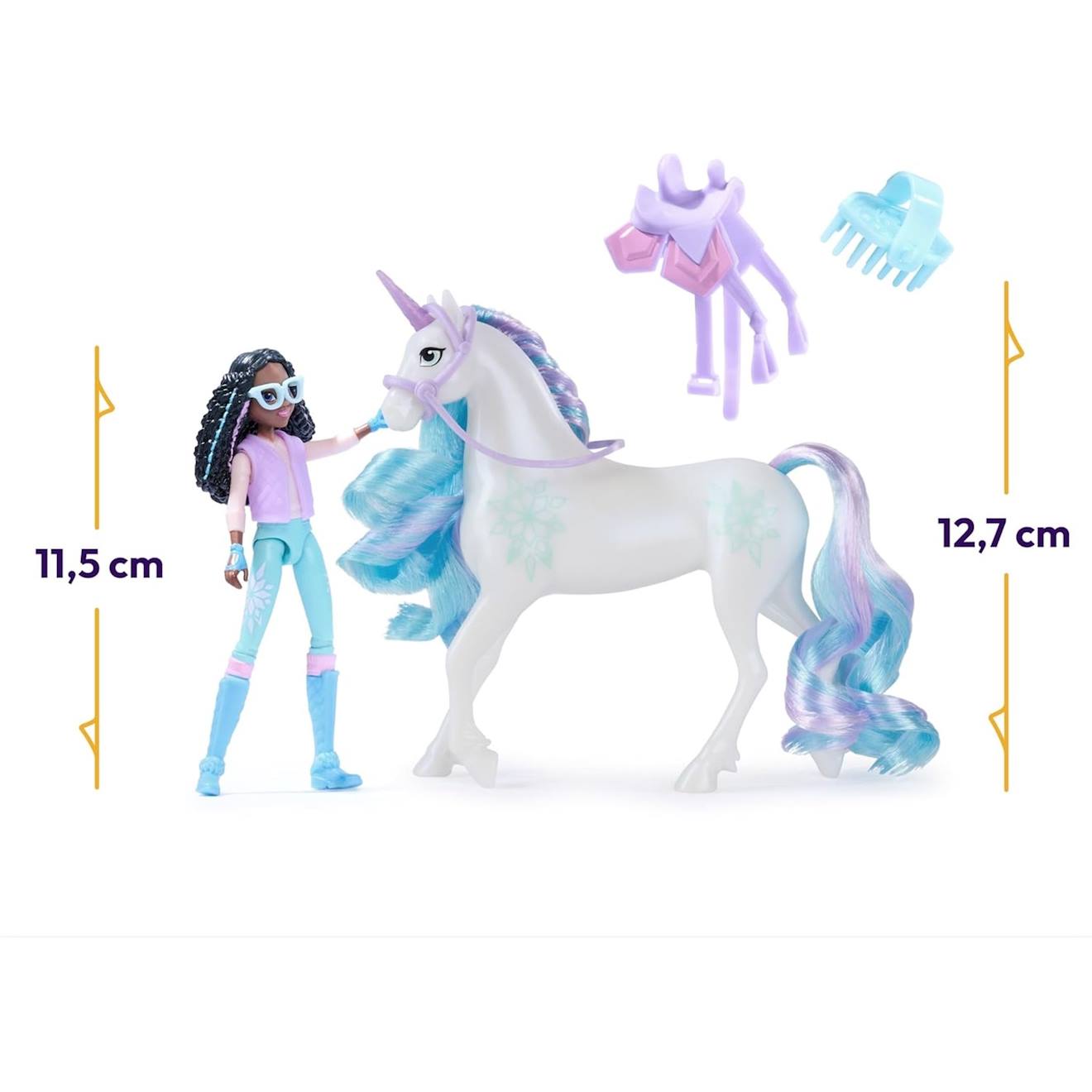 Unicorn academy licorne glacier et poupée mannequin layla multicolore