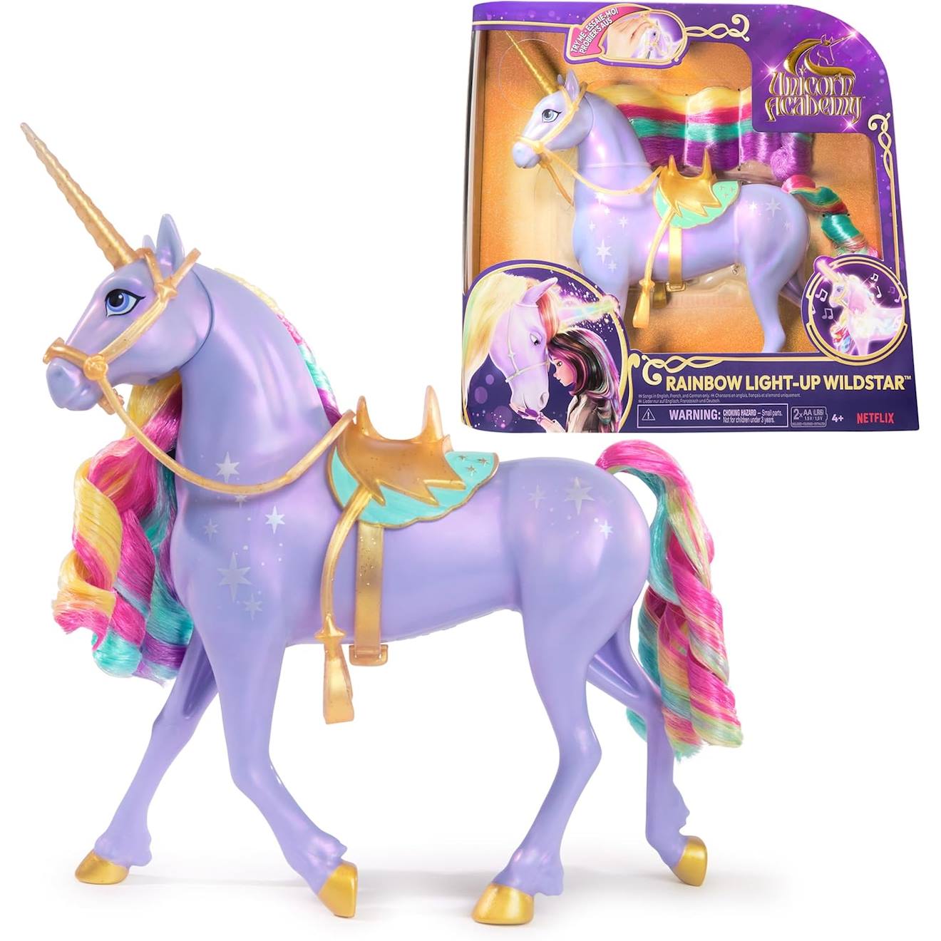 Unicorn academy licorne interactive avec son et lumière wildstar multicolore