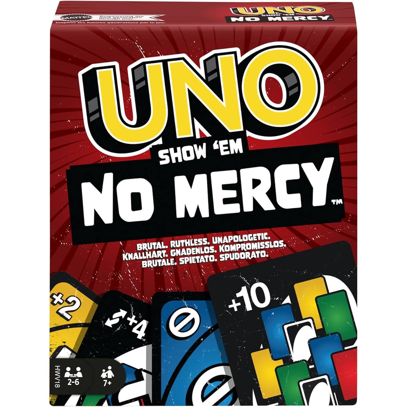 Uno no mercy jeu de cartes familial multicolore