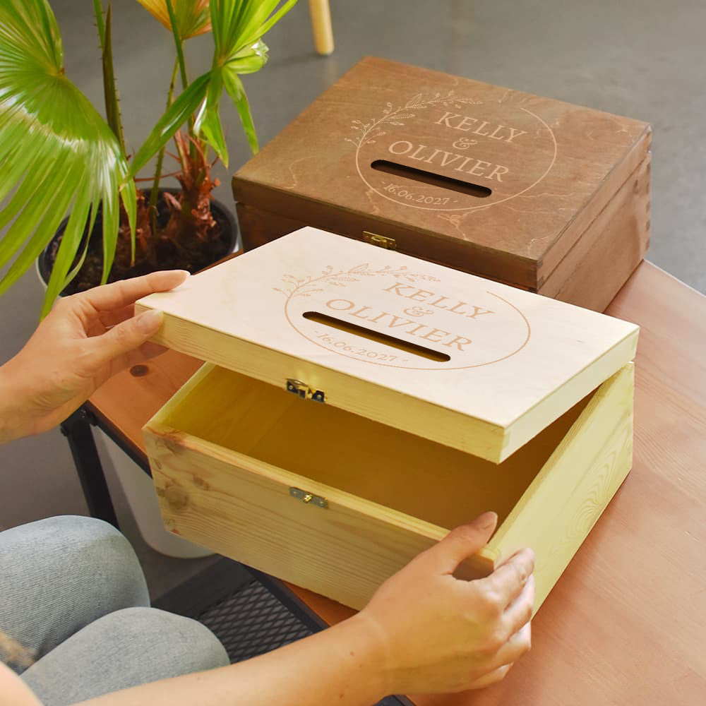 Urne en Bois Mariage à Personnaliser - Urne Personnalisée