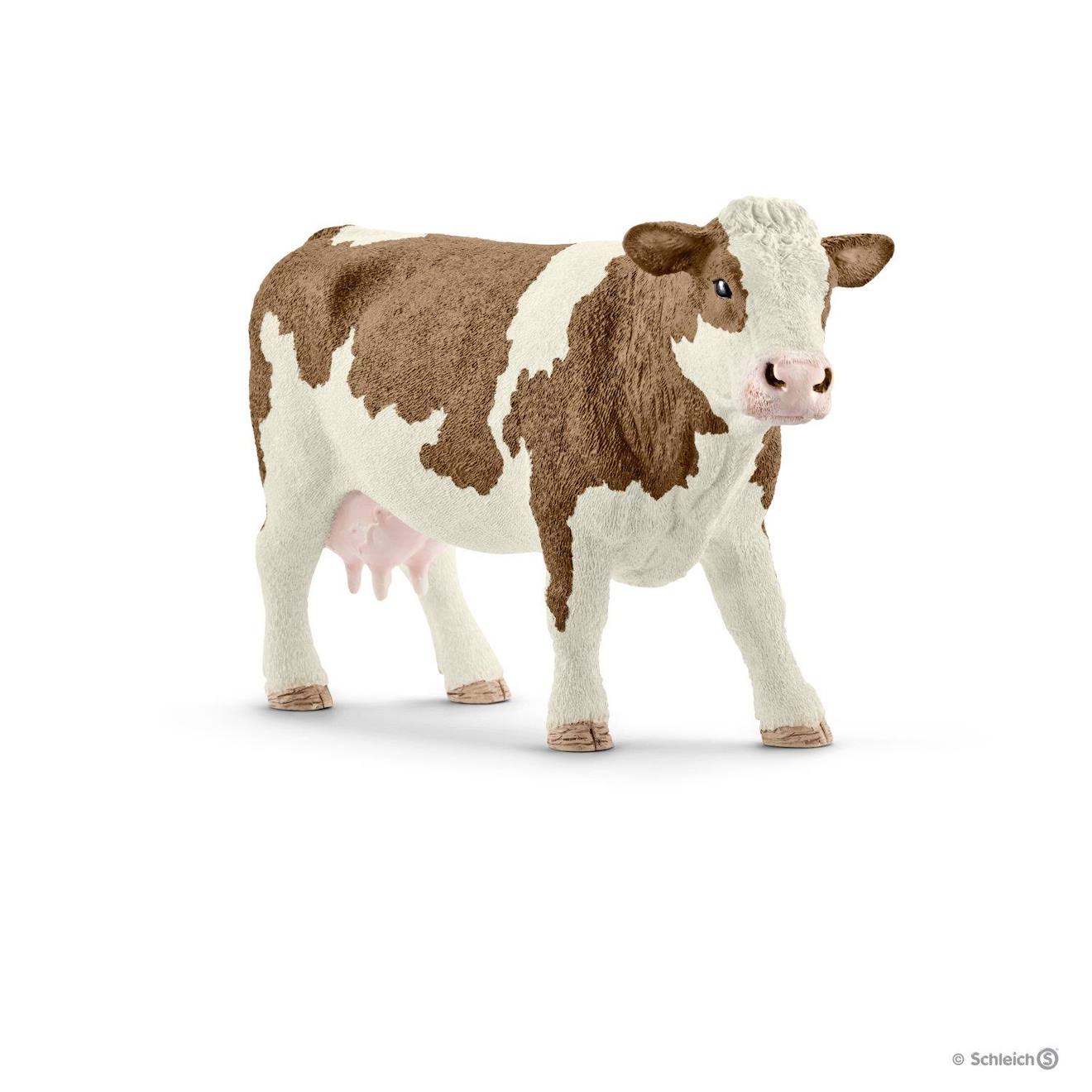 Vache simmental française marron et blanc