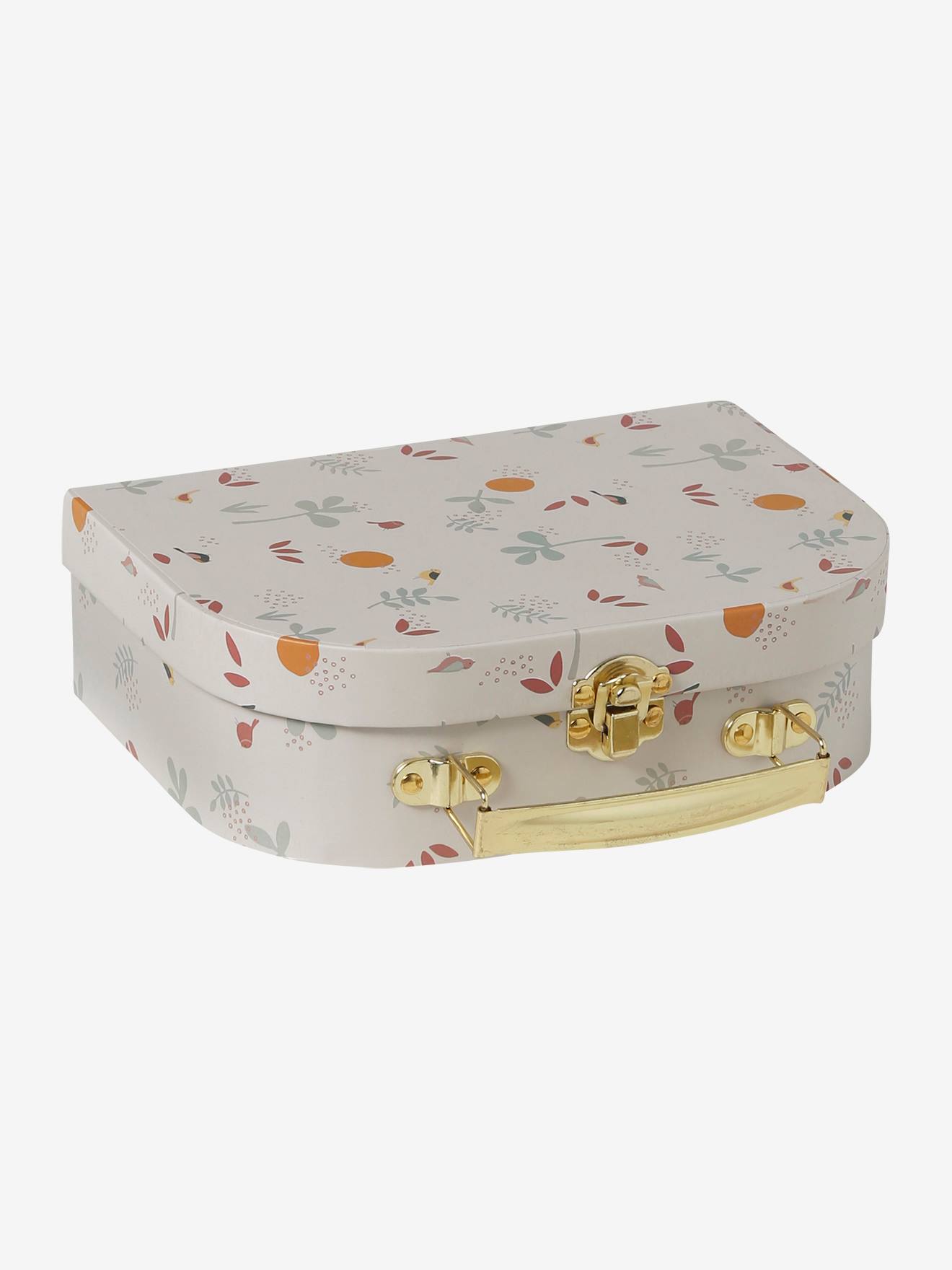 Valisette avec doudou personnalisable et hochet savania écru