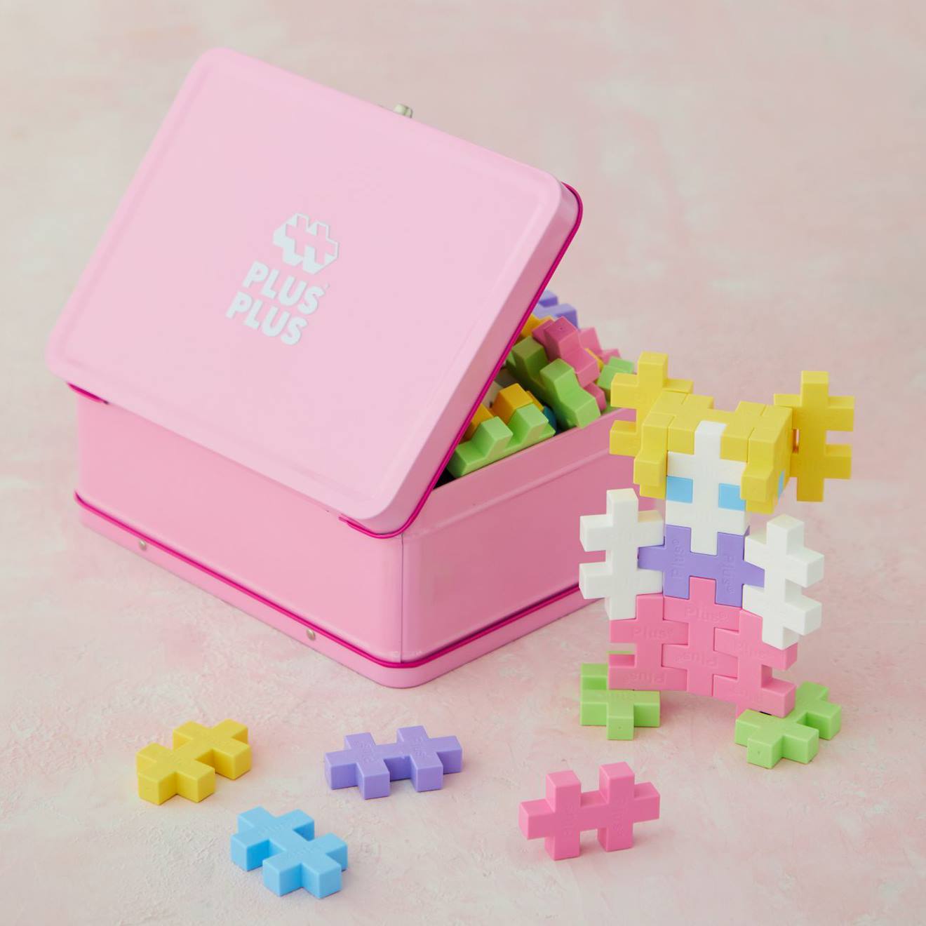 Valisette jeu de construction big 70 pièces pastel