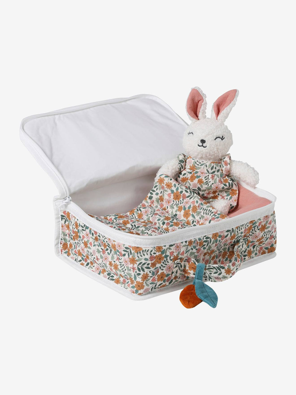 Valisette personnalisable avec peluche rétro flower jaune