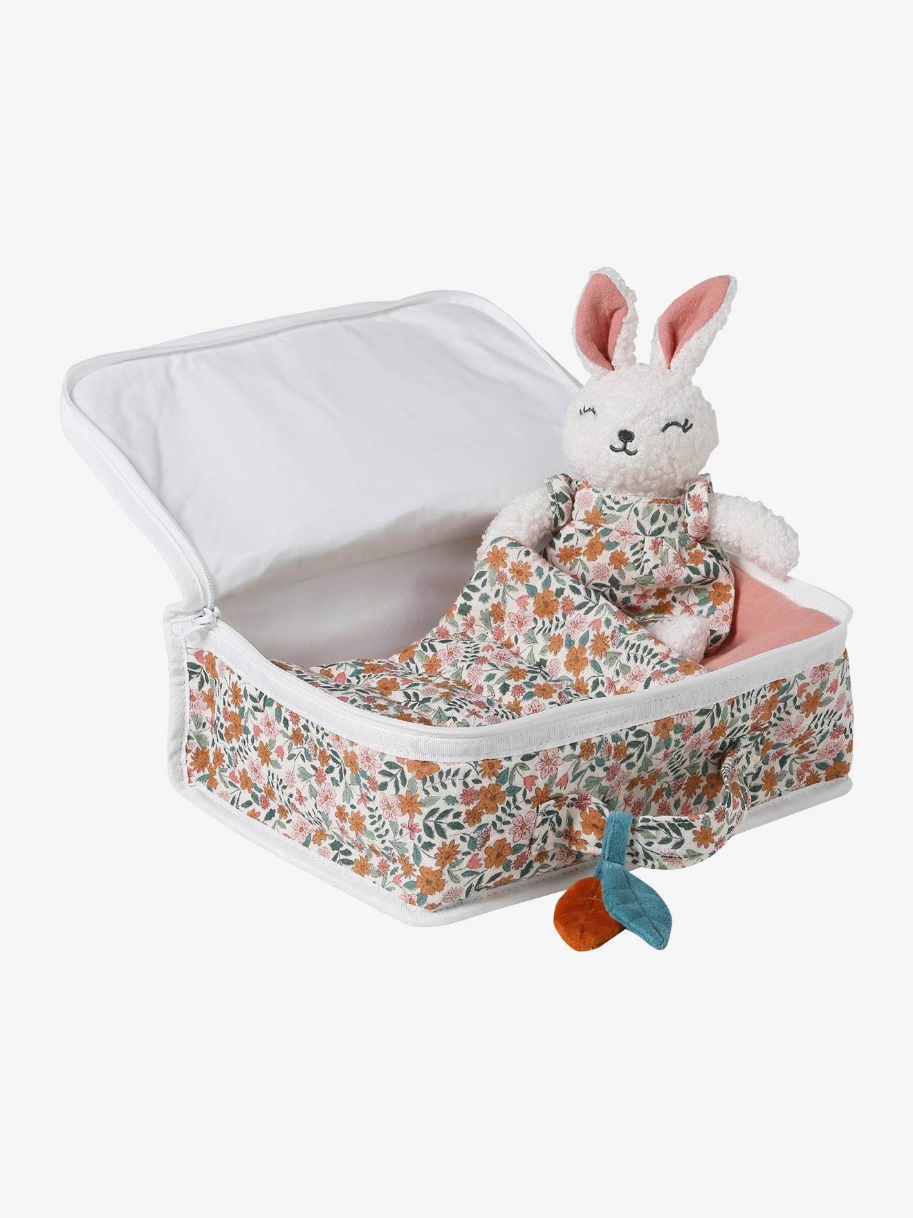 Valisette personnalisable avec peluche rétro flower jaune