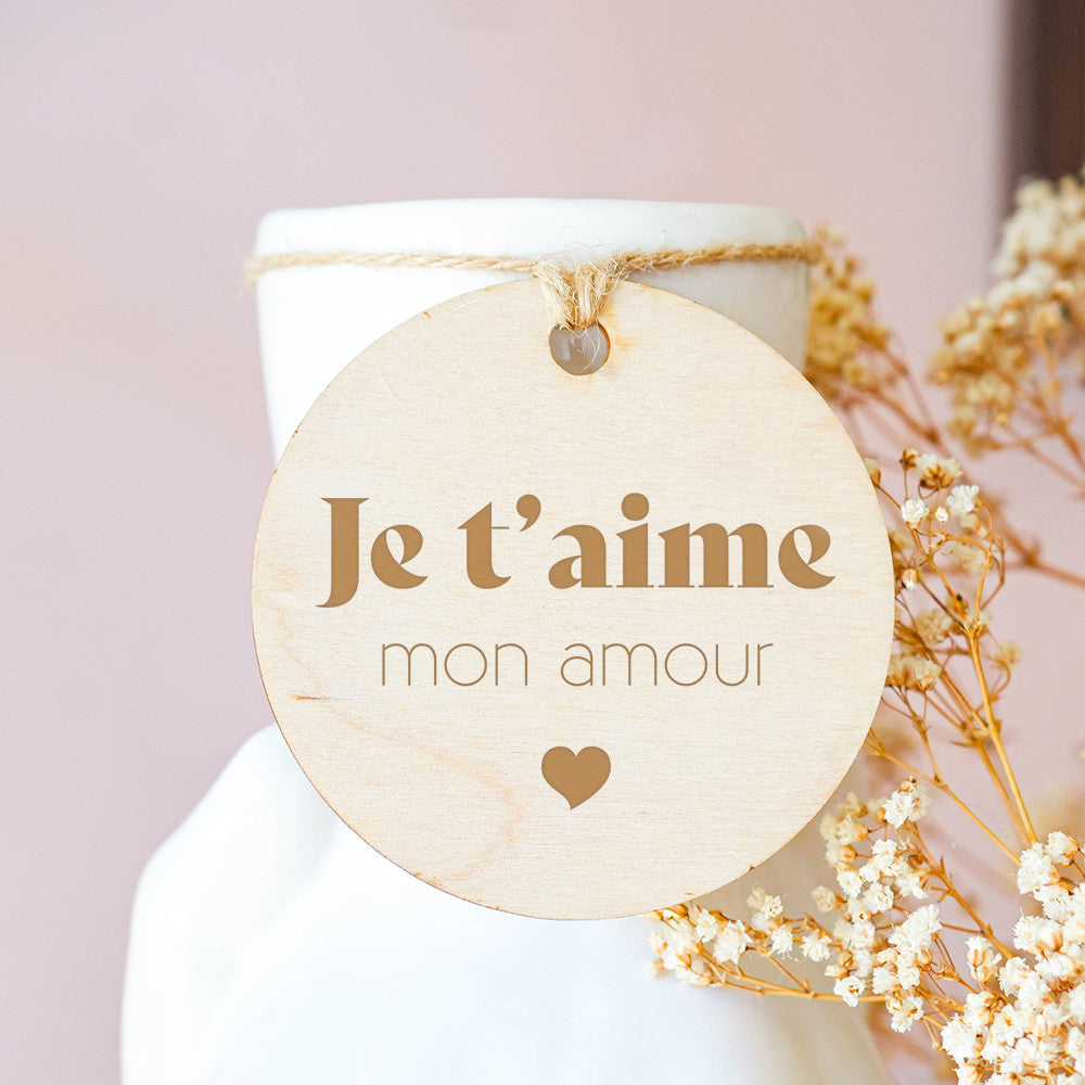 Vase deux mains avec Médaillon Je t'aime à Personnaliser - Vase Original