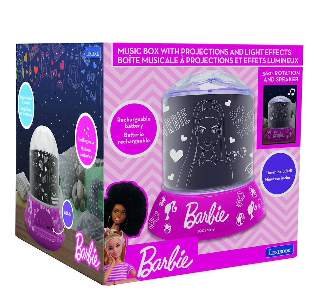 Veilleuse avec projection et effets sonores Barbie rose