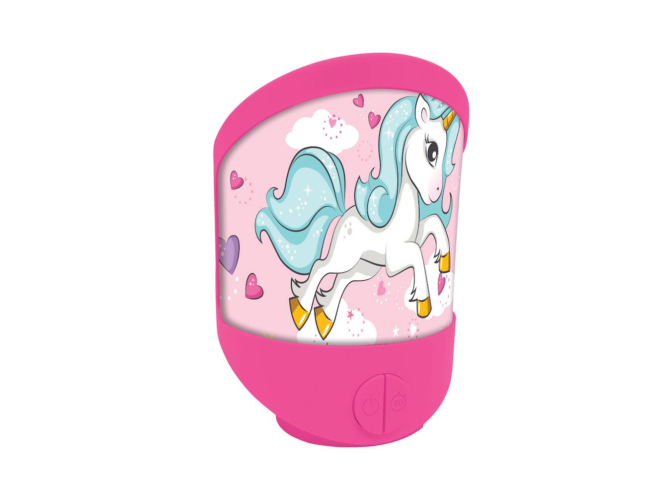 Veilleuse de chevet ou murale licorne rose