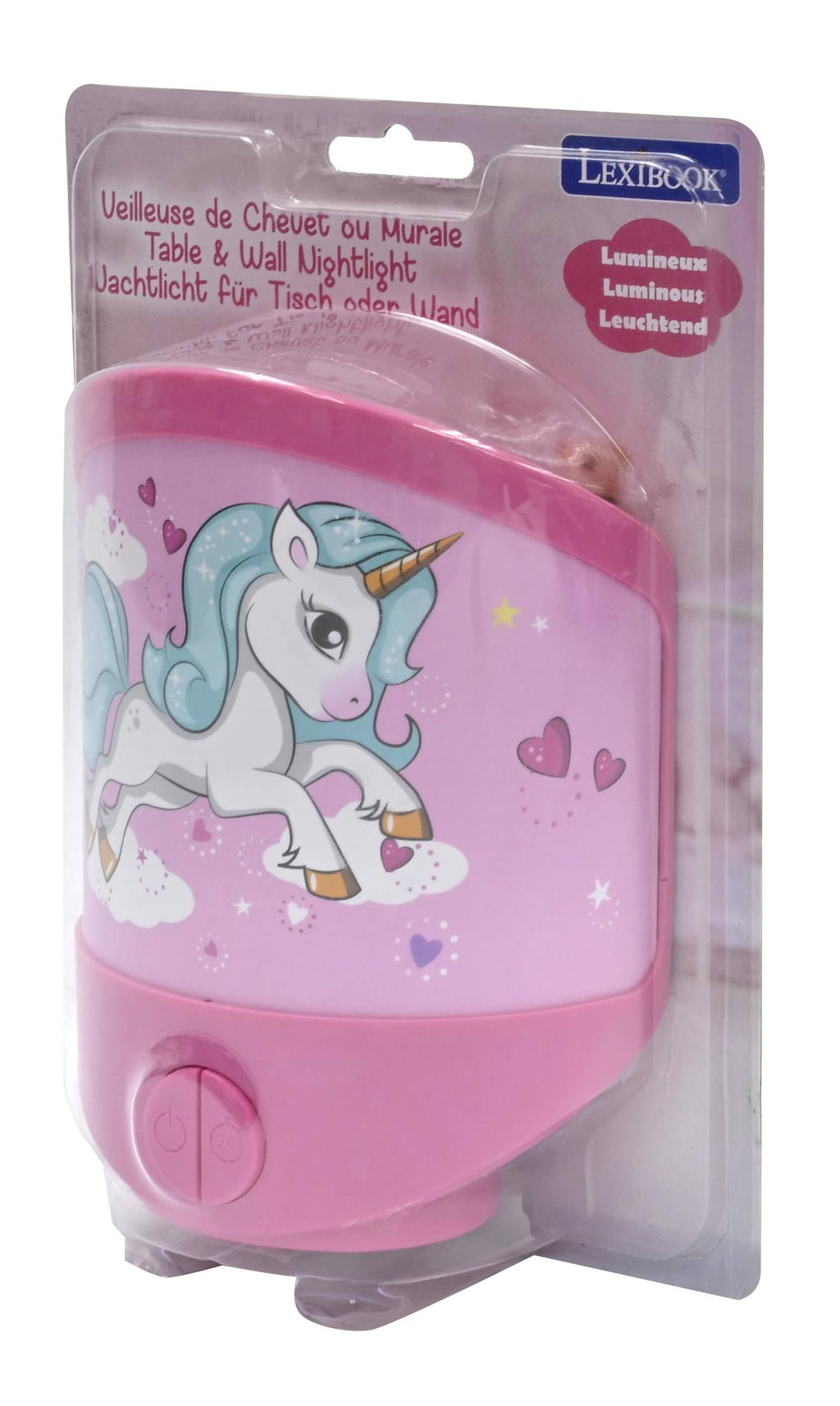 Veilleuse de chevet ou murale licorne rose