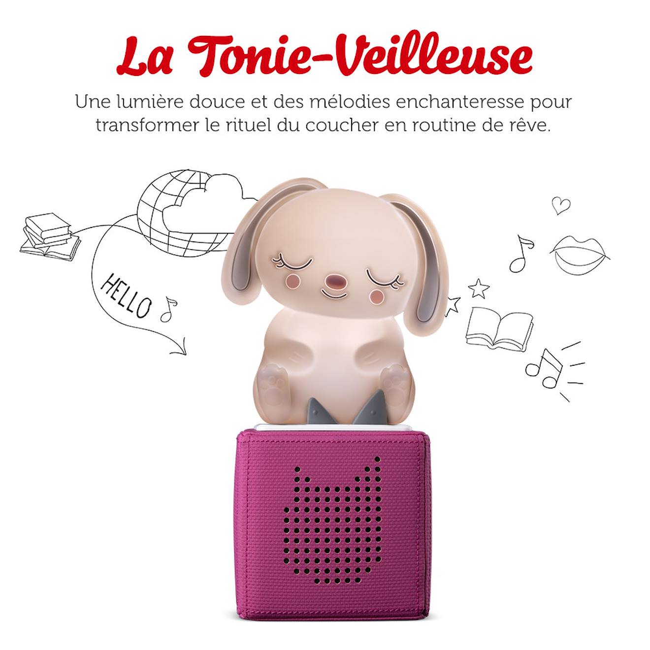 Veilleuse - doudou lapinou multicolore