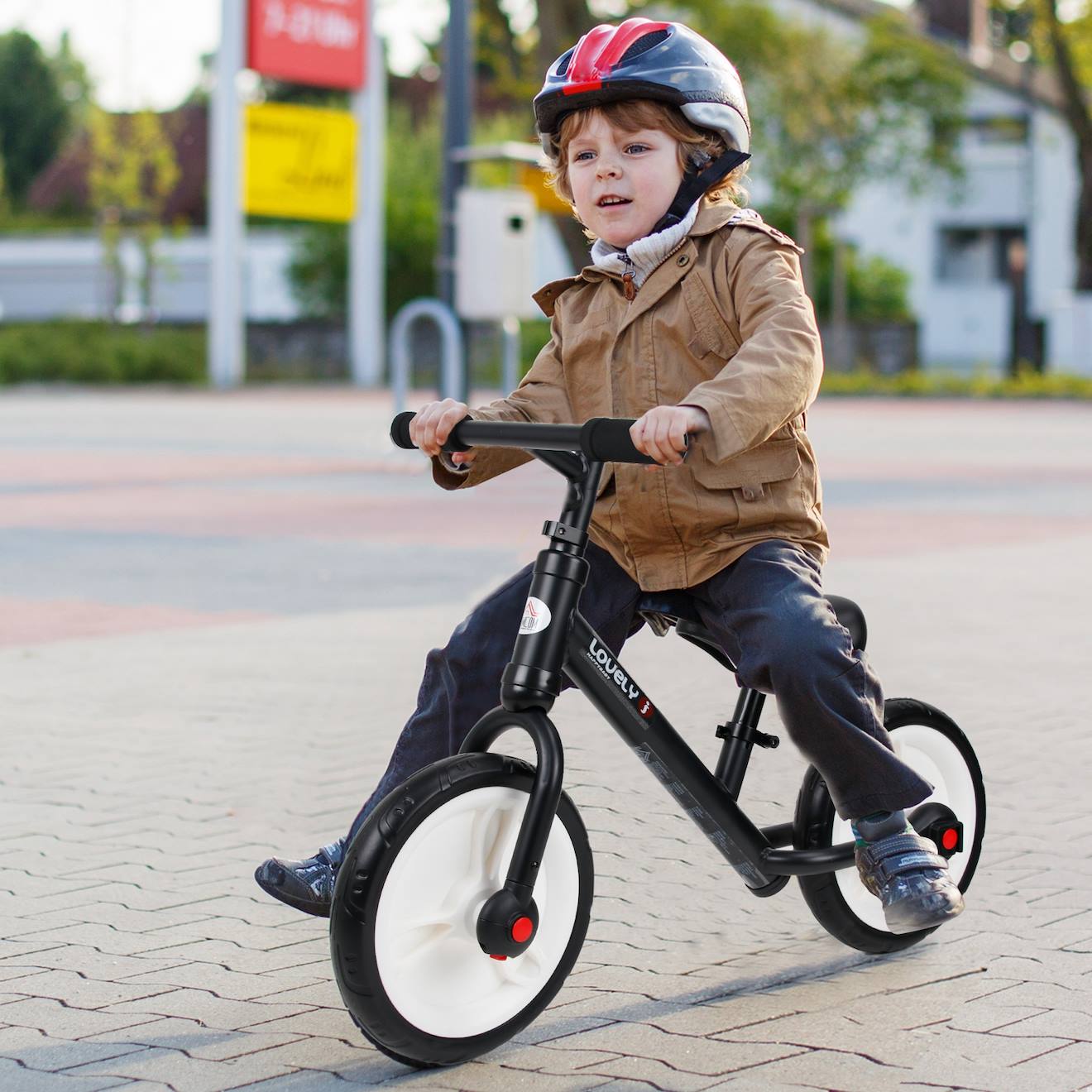 Vélo enfant draisienne 2 en 1 roulettes pédales amovibles hauteur selle réglable noir
