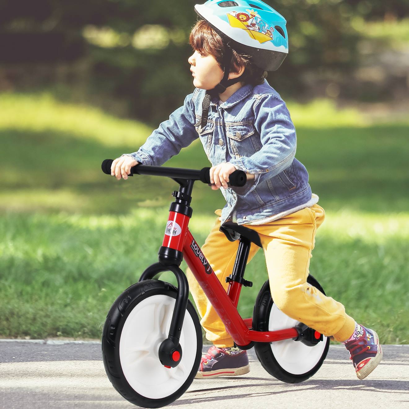 Vélo enfant draisienne 2 en 1 roulettes pédales amovibles hauteur selle réglable rouge