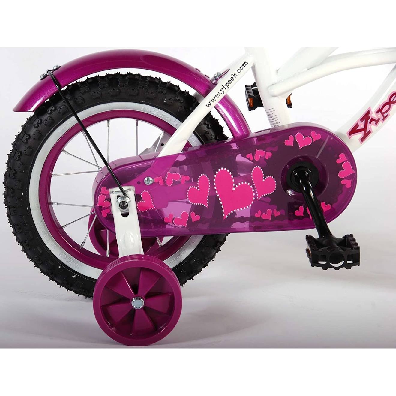 Vélo enfant heart cruiser 12 pouces blanc violet violet et blanc