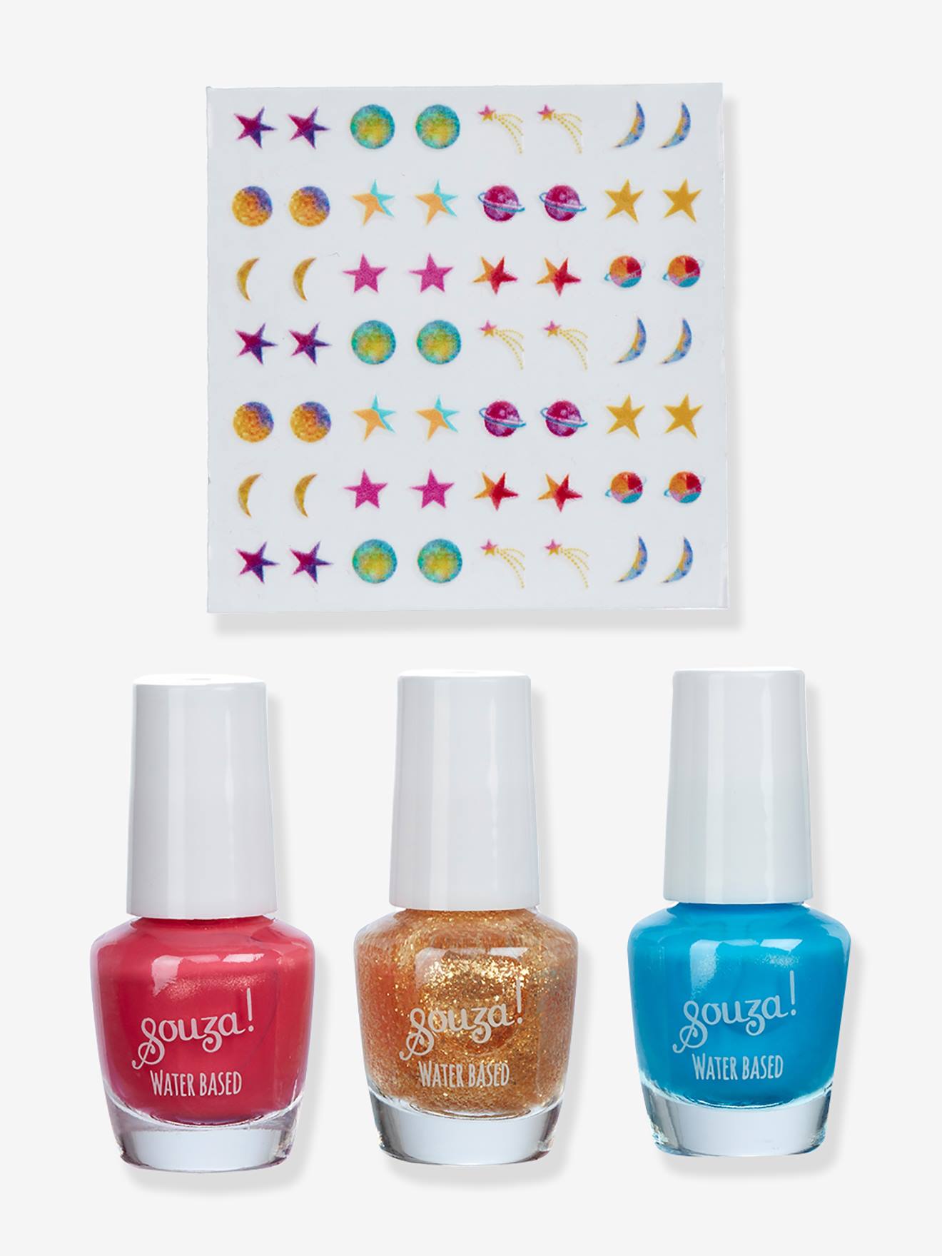 Vernis à ongles et stickers multicolore