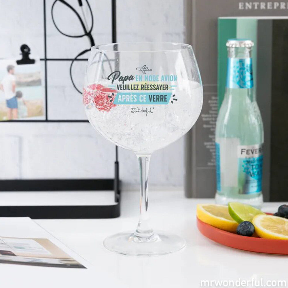 Verre à Cocktail "Papa en Mode Avion Activé" - Cocktail