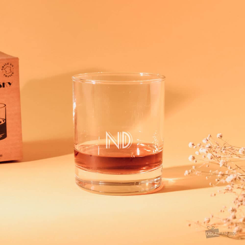 Verre à Whisky Initiales à Personnaliser - Verre Whisky à Personnaliser CadoMaestro