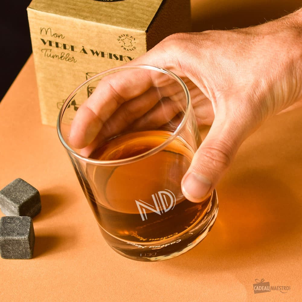 Verre à Whisky Initiales à Personnaliser - Verre Whisky à Personnaliser