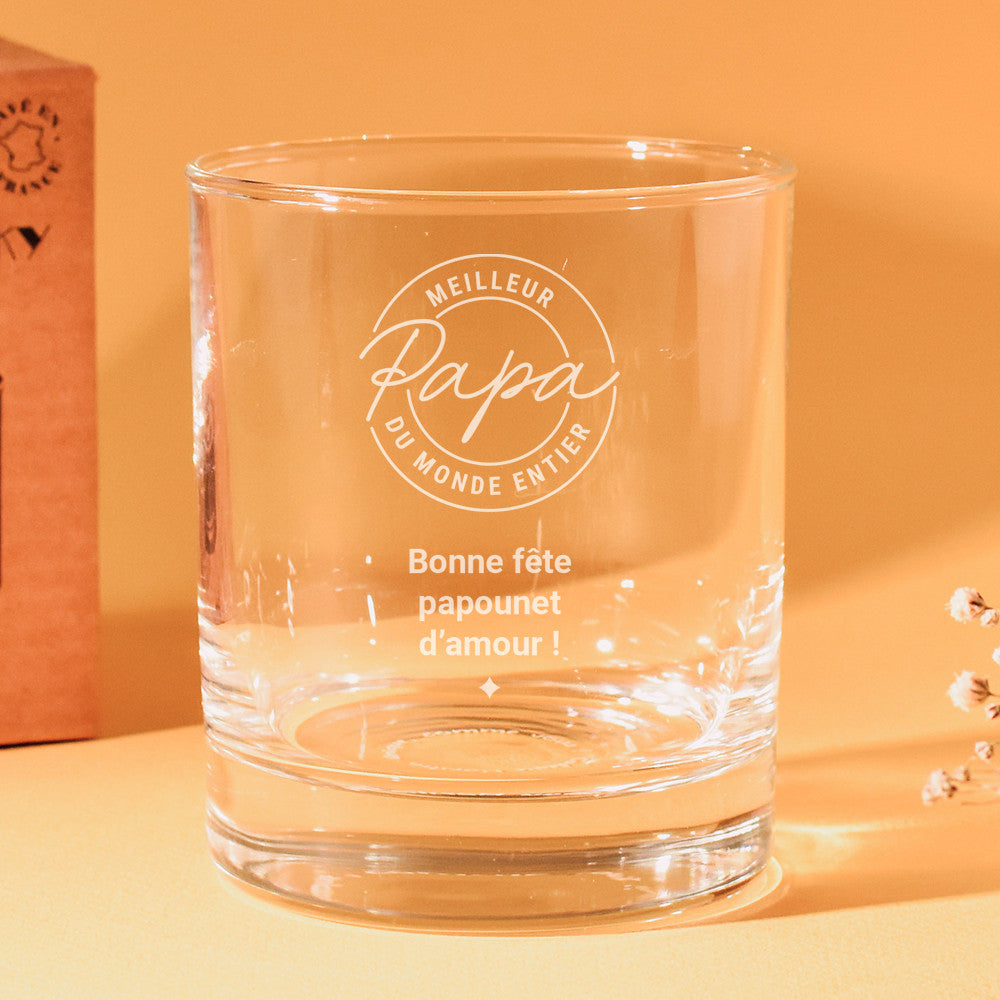 Verre à Whisky Meilleur Papa à Personnaliser - Verre Whisky à Personnaliser