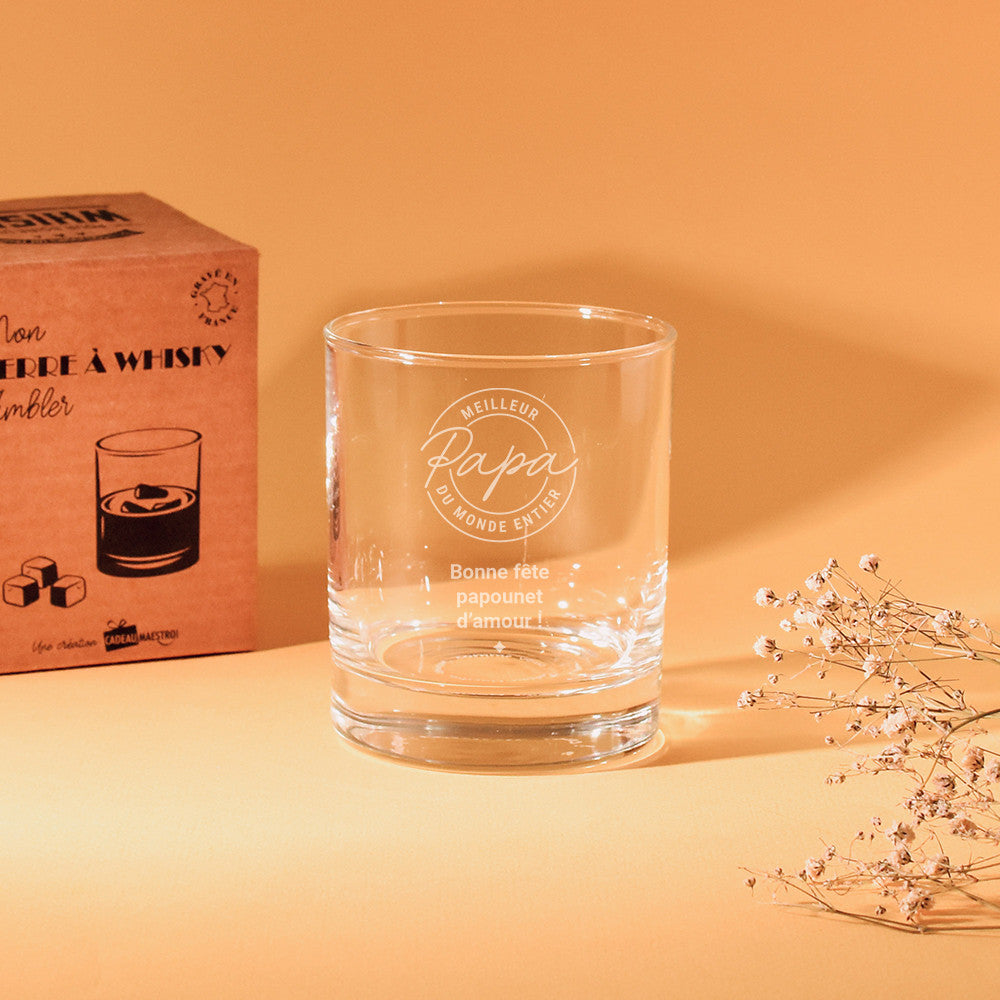 Verre à Whisky Meilleur Papa à Personnaliser - Verre Whisky à Personnaliser