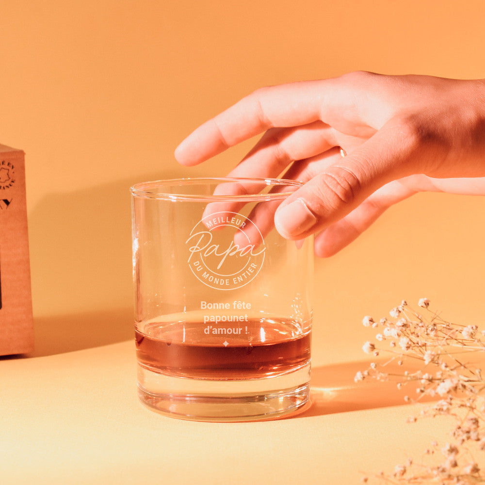 Verre à Whisky Meilleur Papa à Personnaliser - Verre Whisky à Personnaliser