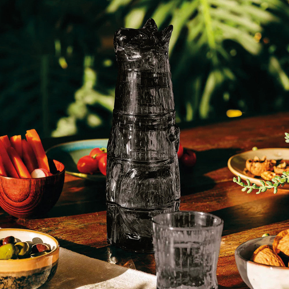 Verres Empilables Chat Kitty (x4) Gris - Art de la Table