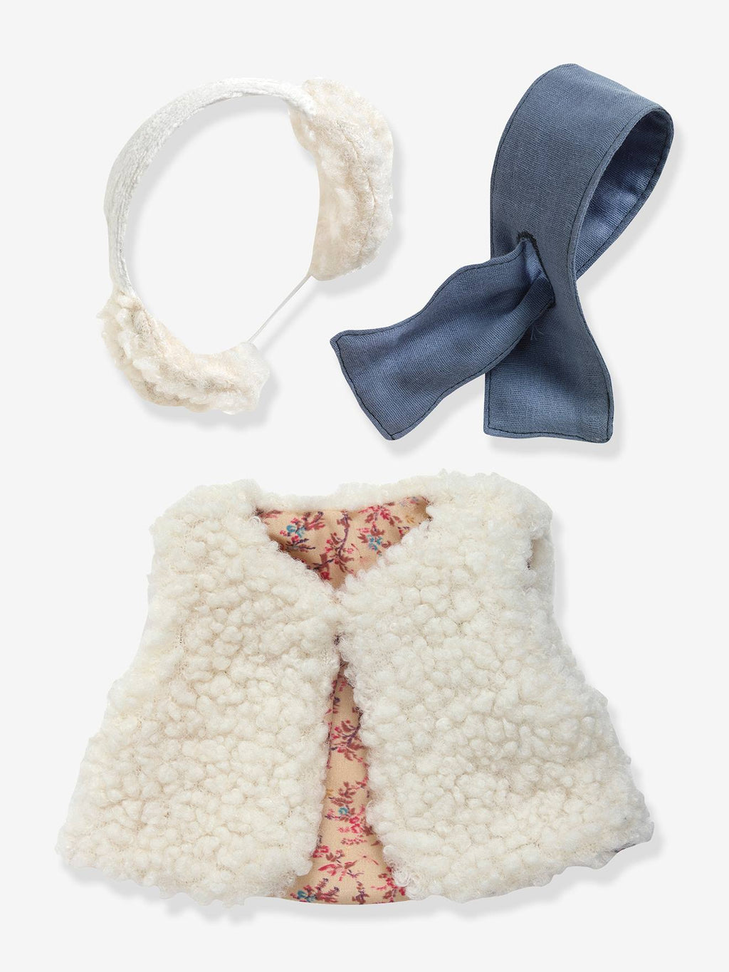 Vêtement moumoute gilet+ oreille sherpa blanc