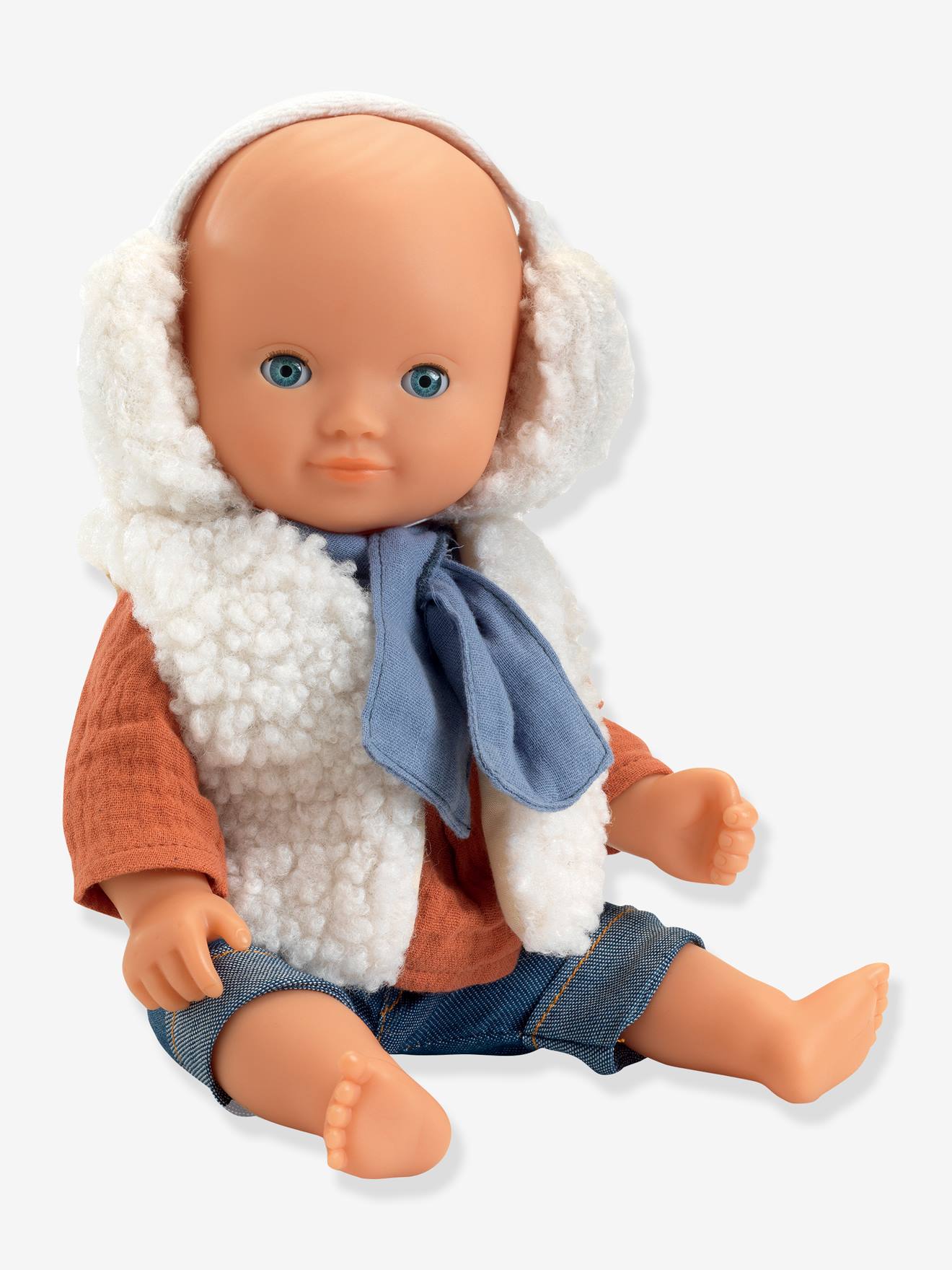 Vêtement moumoute gilet+ oreille sherpa blanc