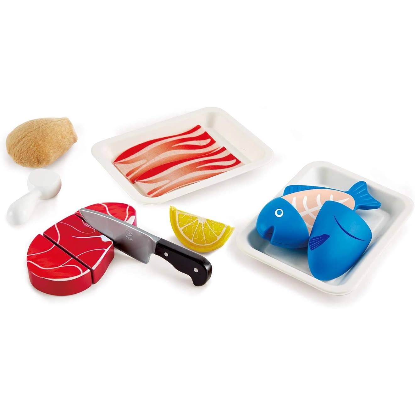 Viande et poisson à découper multicolore