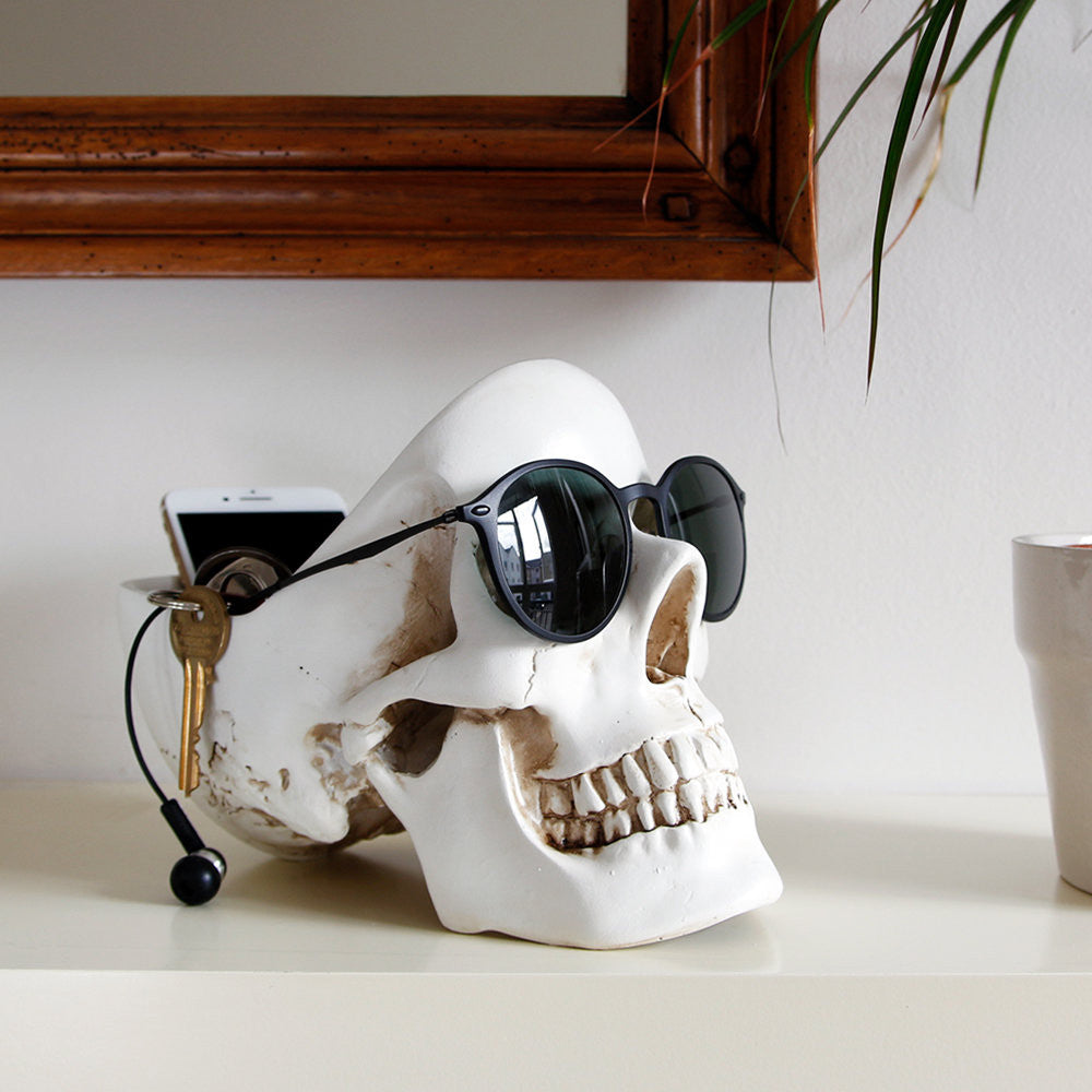 Vide-Poche Tête de Mort Blanc - Accessoires de Rangement