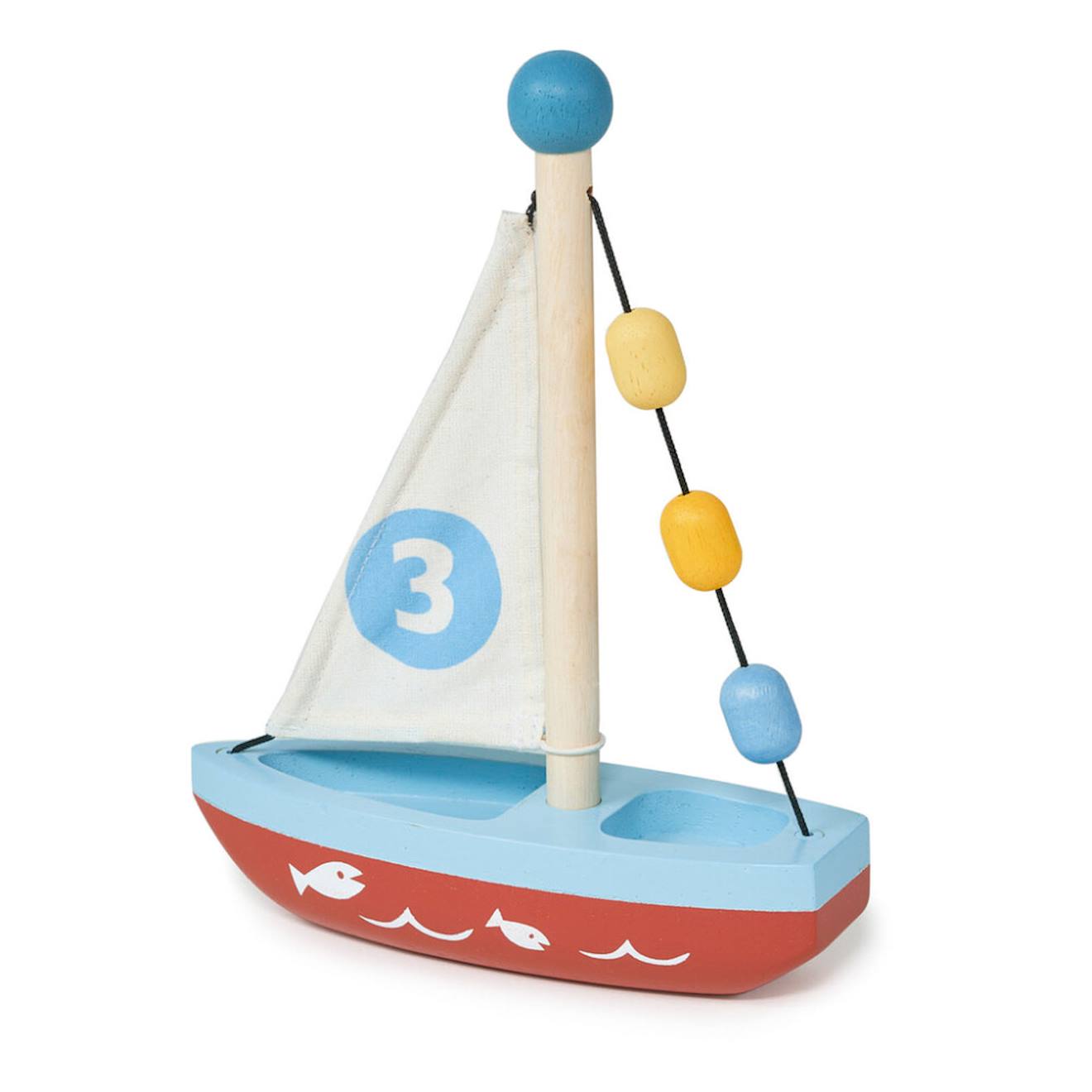 Voilier en bois avec perles colorées - jeu d'imagination pour tout-petits multicolor