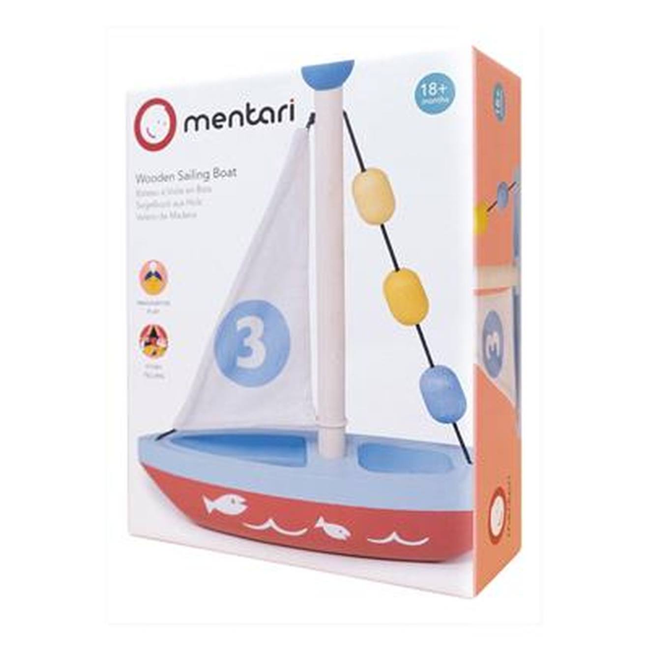Voilier en bois avec perles colorées - jeu d'imagination pour tout-petits multicolor