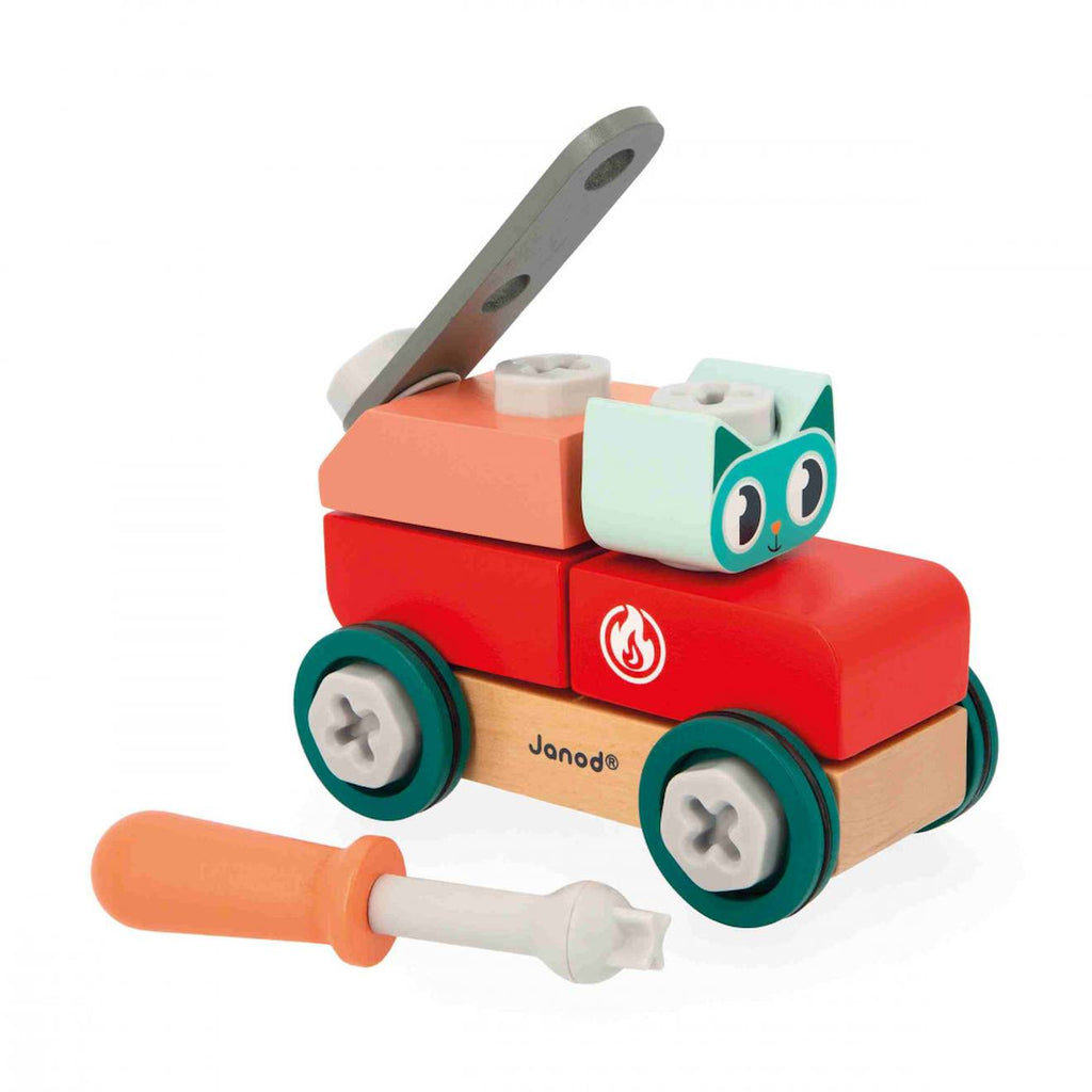 Voiture à bricoler chat en bois FSC multicolore