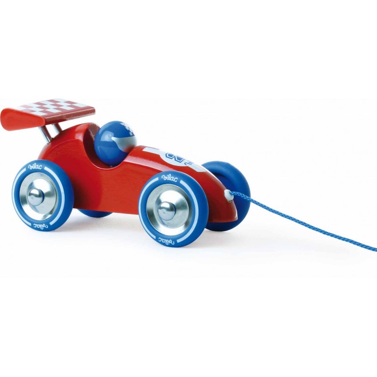 Voiture de course à tirer rouge