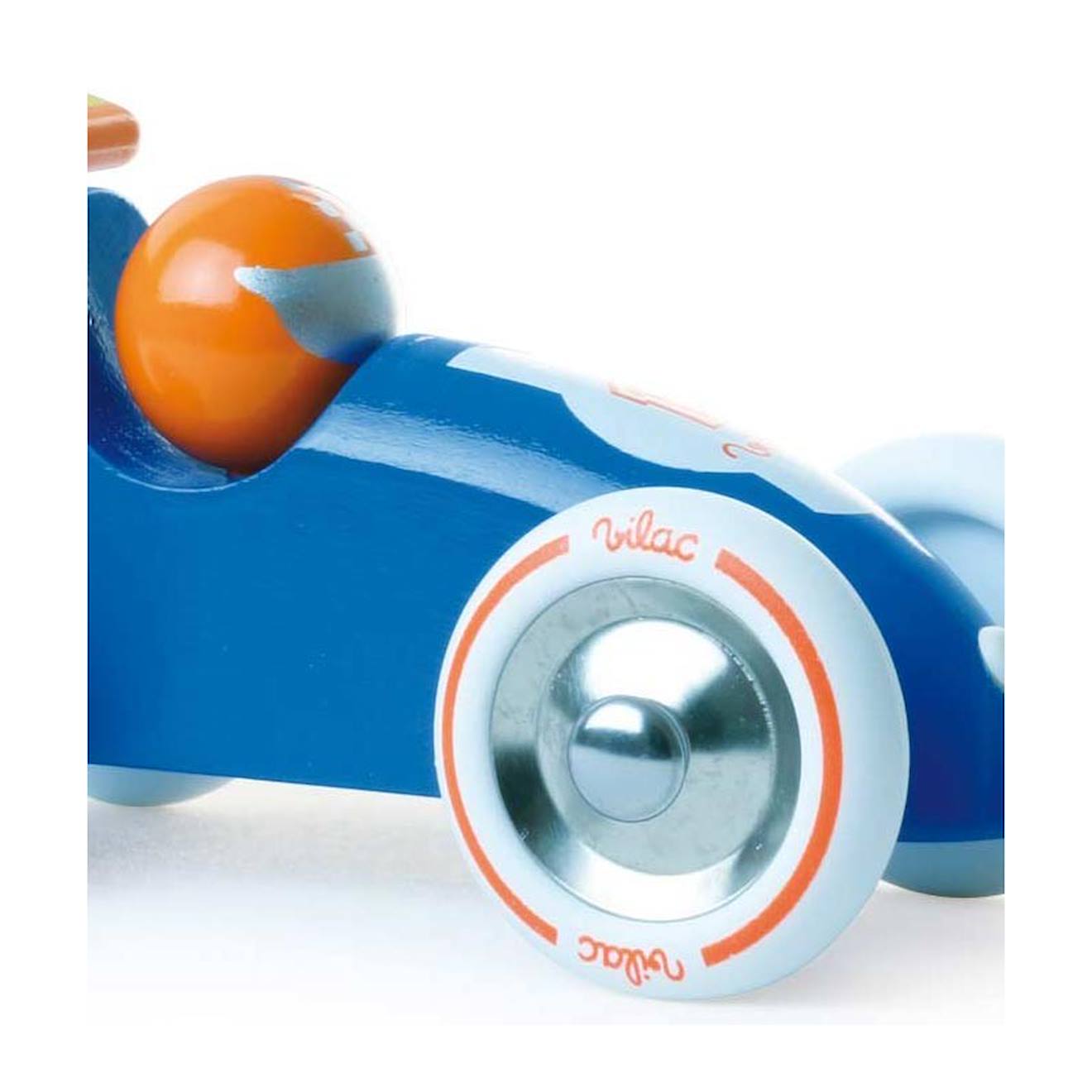 Voiture de course à tirer bleu