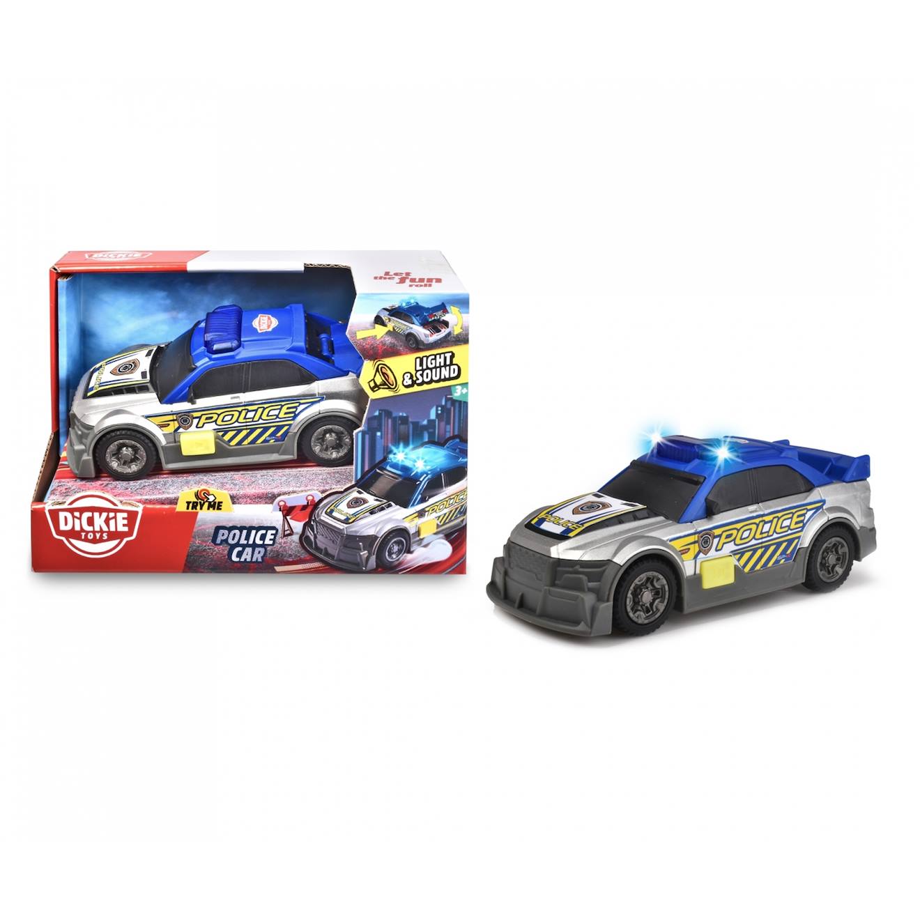 Voiture de police avec son et lumière multicolore