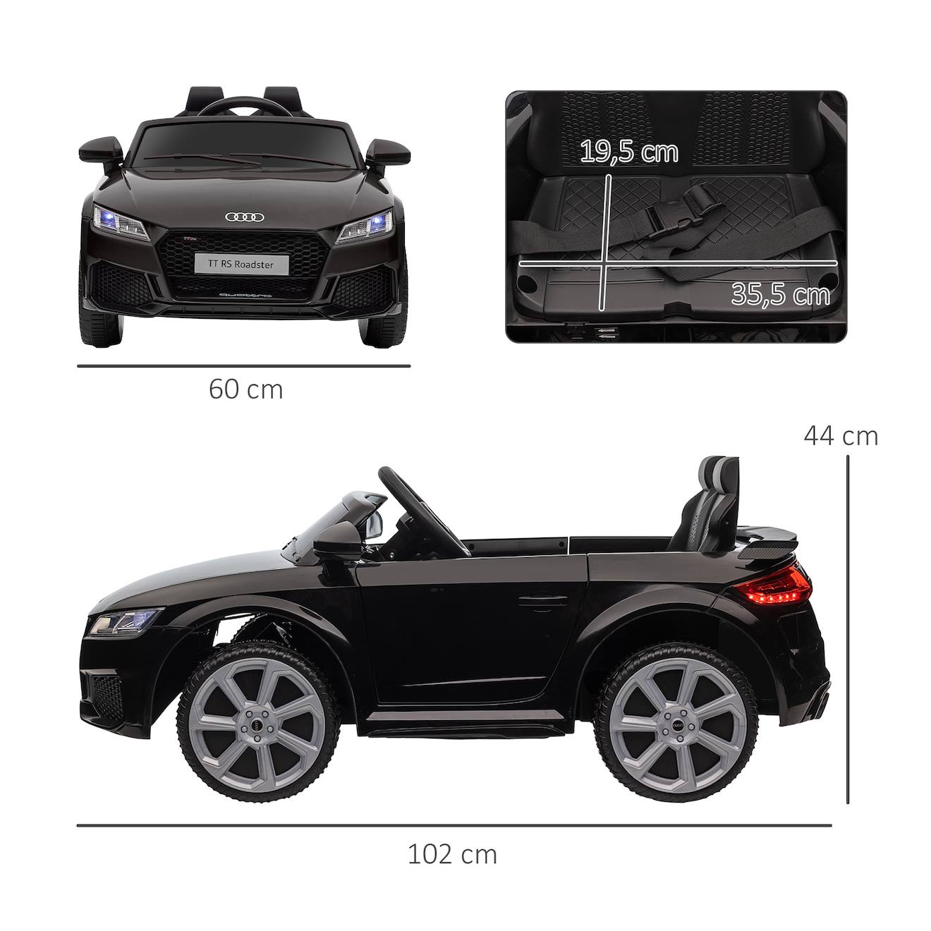 Voiture électrique enfant 12v audi tt rs noir