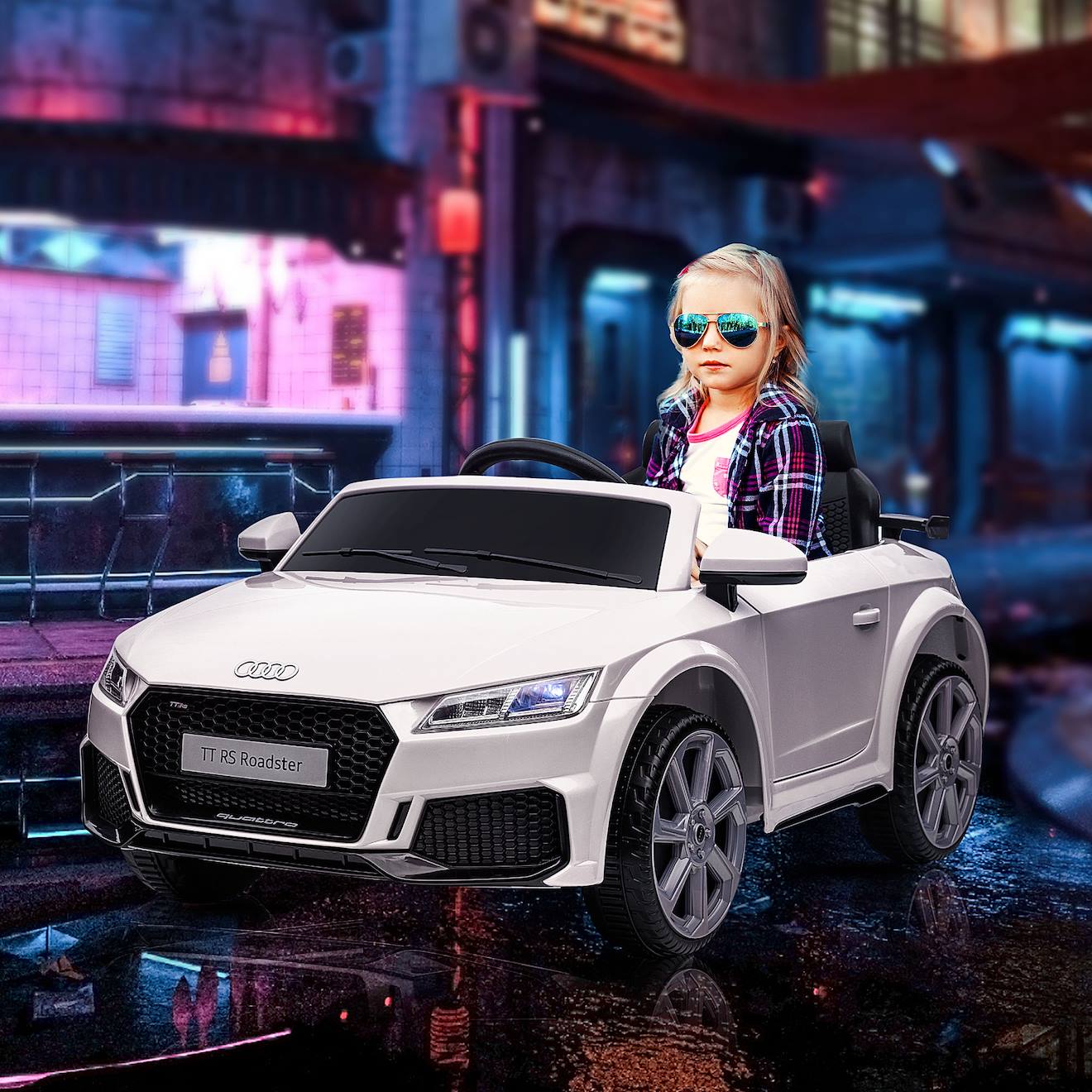 Voiture électrique enfant 12v audi tt rs blanc